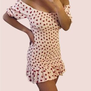 Jessica Simpson Strawberry Smocked Minj Dress Large